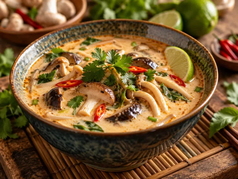 Sopa Thai de Setas y Leche de Coco