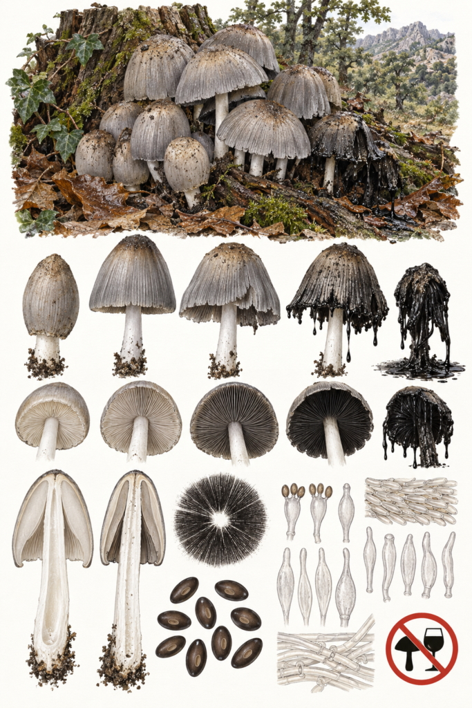 Lamina-naturalista-del-coprino-entintado